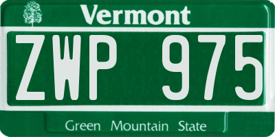 VT license plate ZWP975