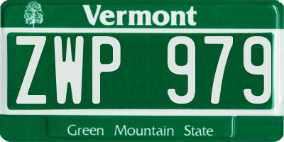VT license plate ZWP979