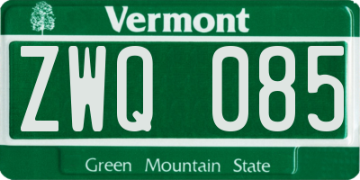 VT license plate ZWQ085