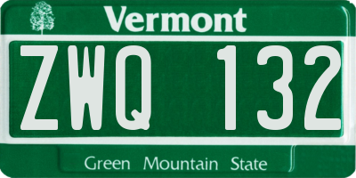 VT license plate ZWQ132