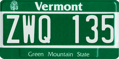 VT license plate ZWQ135