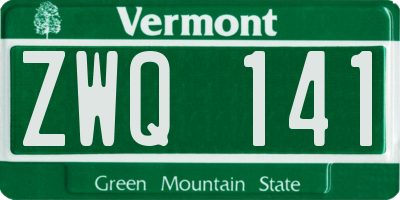 VT license plate ZWQ141