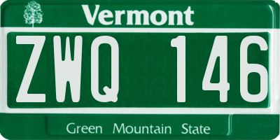 VT license plate ZWQ146