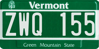 VT license plate ZWQ155