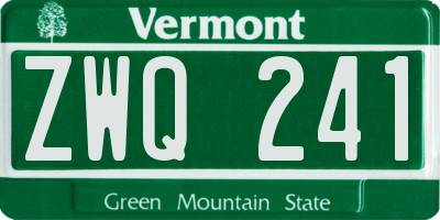 VT license plate ZWQ241