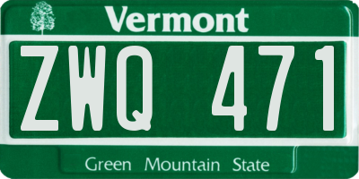 VT license plate ZWQ471