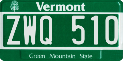 VT license plate ZWQ510