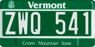 VT license plate ZWQ541