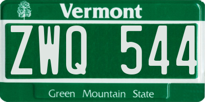 VT license plate ZWQ544