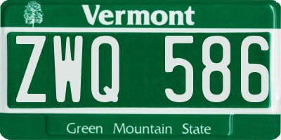 VT license plate ZWQ586