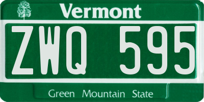 VT license plate ZWQ595
