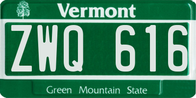 VT license plate ZWQ616