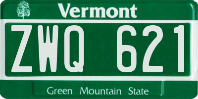 VT license plate ZWQ621