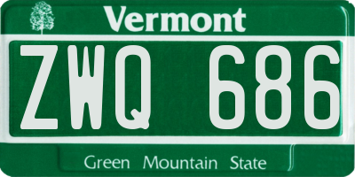 VT license plate ZWQ686
