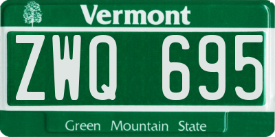VT license plate ZWQ695