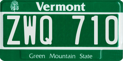 VT license plate ZWQ710
