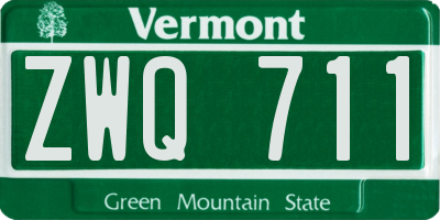 VT license plate ZWQ711