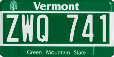 VT license plate ZWQ741