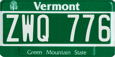 VT license plate ZWQ776