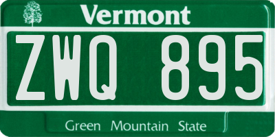 VT license plate ZWQ895