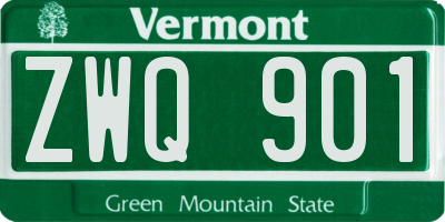 VT license plate ZWQ901