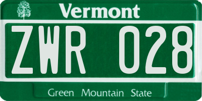 VT license plate ZWR028