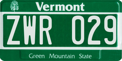 VT license plate ZWR029