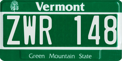 VT license plate ZWR148