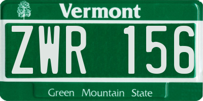 VT license plate ZWR156