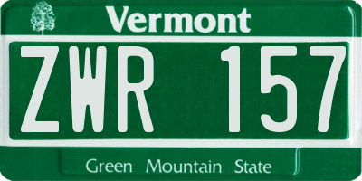 VT license plate ZWR157
