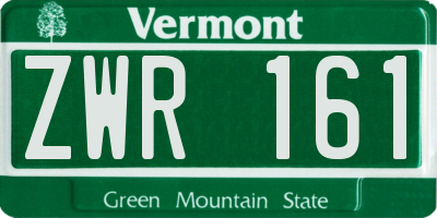 VT license plate ZWR161