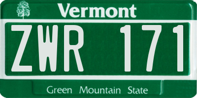 VT license plate ZWR171