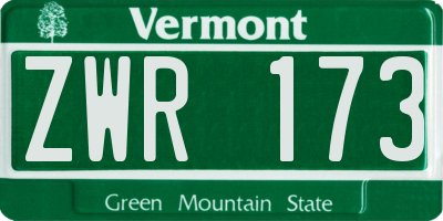 VT license plate ZWR173