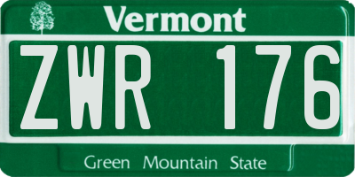VT license plate ZWR176