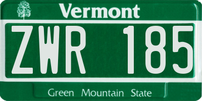 VT license plate ZWR185