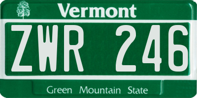 VT license plate ZWR246
