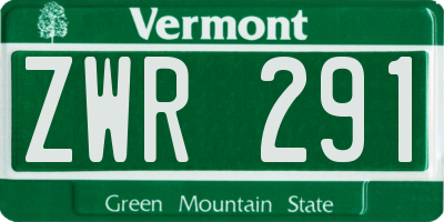 VT license plate ZWR291