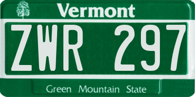 VT license plate ZWR297