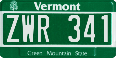 VT license plate ZWR341