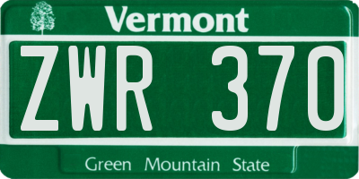 VT license plate ZWR370
