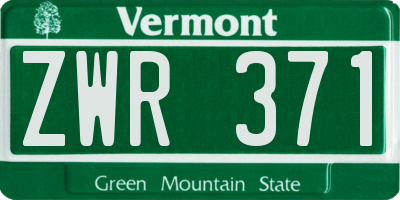 VT license plate ZWR371