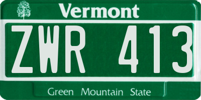 VT license plate ZWR413