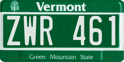 VT license plate ZWR461