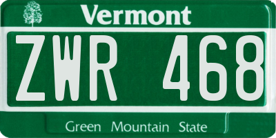 VT license plate ZWR468