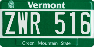VT license plate ZWR516