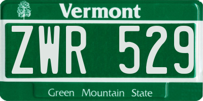 VT license plate ZWR529