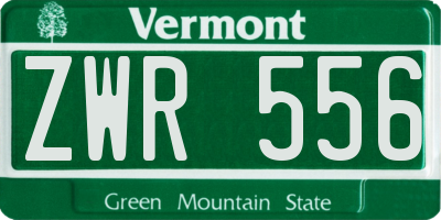 VT license plate ZWR556