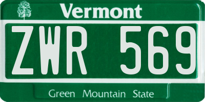 VT license plate ZWR569