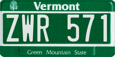 VT license plate ZWR571