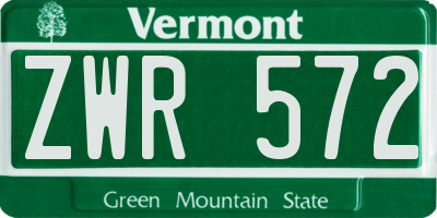 VT license plate ZWR572